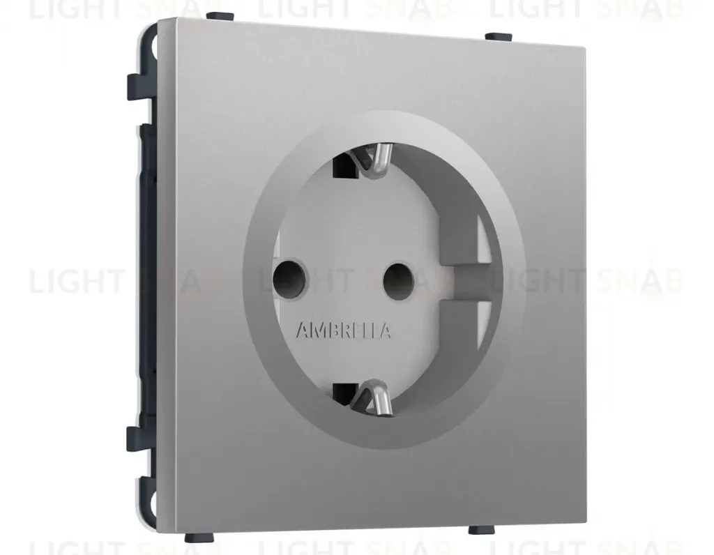 Комплект механизма электрической розетки SIGMA Сталь матовый 50Hz 2P+E с/з с/ш 16A-250V QUANT PRO Ambrella Volt MS507010 (SP5070, PR141) MS507010