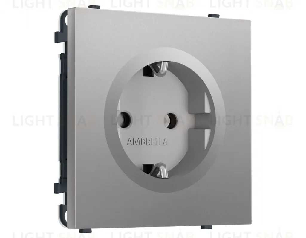 Комплект механизма электрической розетки SIGMA Сталь матовый 50Hz 2P+E с/з 16A-250V QUANT PRO Ambrella Volt MS506010 (SP5060, PR141) MS506010