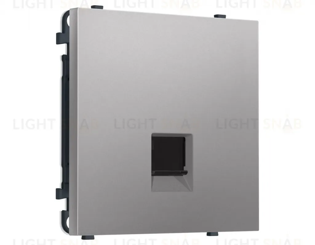 Комплект механизма компьютерной розетки SIGMA Сталь матовый RJ-45 Ambrella Volt MS512010 (SP5120, PR188) MS512010