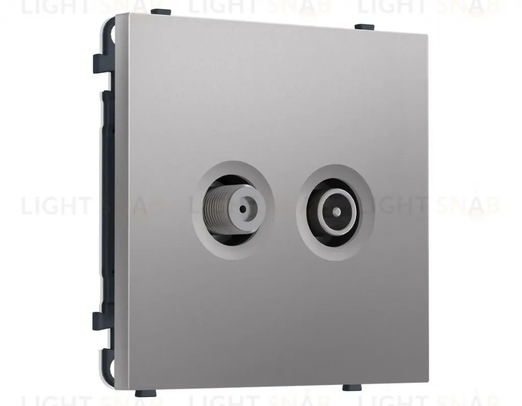 Комплект механизма розетки TV оконечной + SAT SIGMA Сталь матовый 5-862MHz 3.5dB/950-2150MHz 3.8dB QUANT PRO Ambrella Volt MS513310 (SP5133, PR217) MS513310
