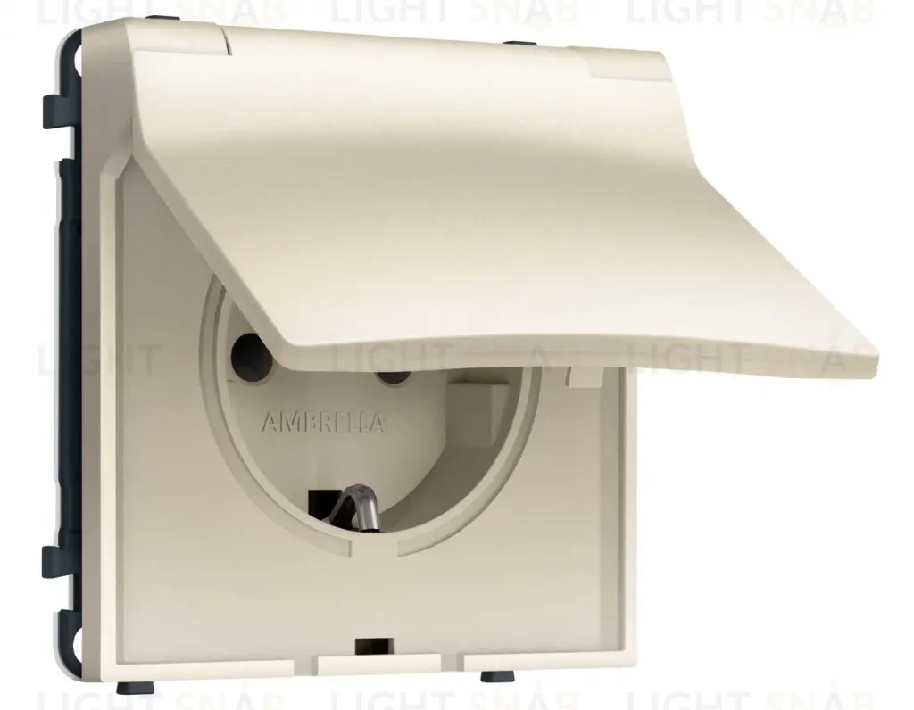 Комплект механизма электрической розетки SIGMA Шелк 50Hz 2P+E с/з с/ш и крышкой IP44 16A-250V QUANT PRO Ambrella Volt MS548010 (SP5480, PR141) MS548010