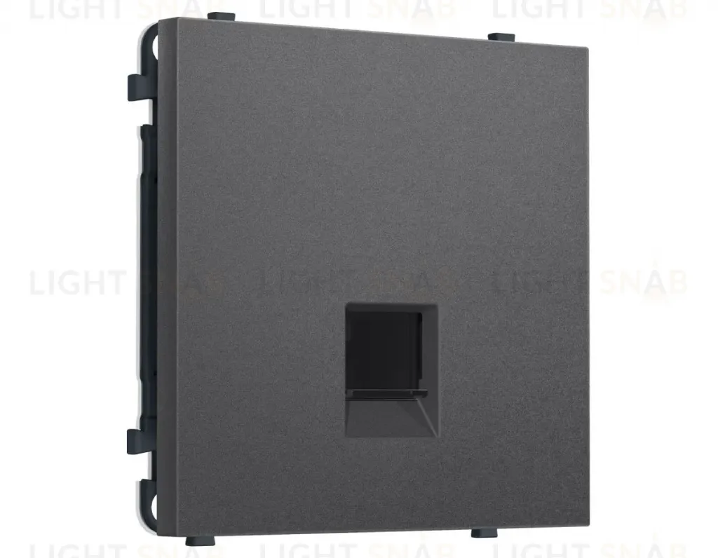 Комплект механизма телефонной розетки SIGMA Антрацит серый RJ-11 Ambrella Volt MS662030 (SP6620, PR190) MS662030
