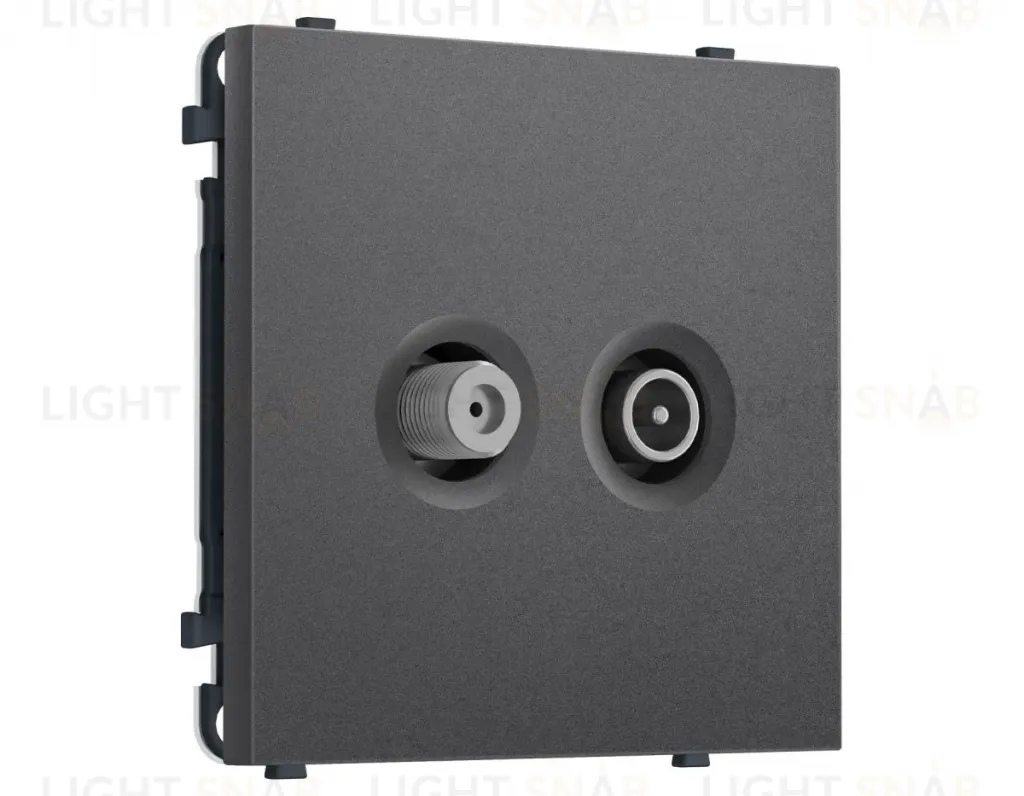 Комплект механизма розетки TV оконечной + SAT SIGMA Антрацит серый 5-862MHz 3.5dB/950-2150MHz 3.8dB QUANT PRO Ambrella Volt MS663310 (SP6633, PR217) MS663310