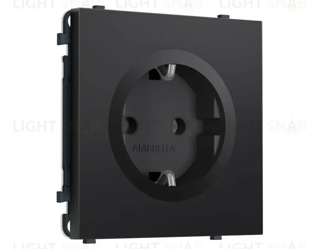 Комплект механизма электрической розетки SIGMA Черный матовый 50Hz 2P+E с/з 16A-250V QUANT PRO Ambrella Volt MS806010 (SP8060, PR141) MS806010