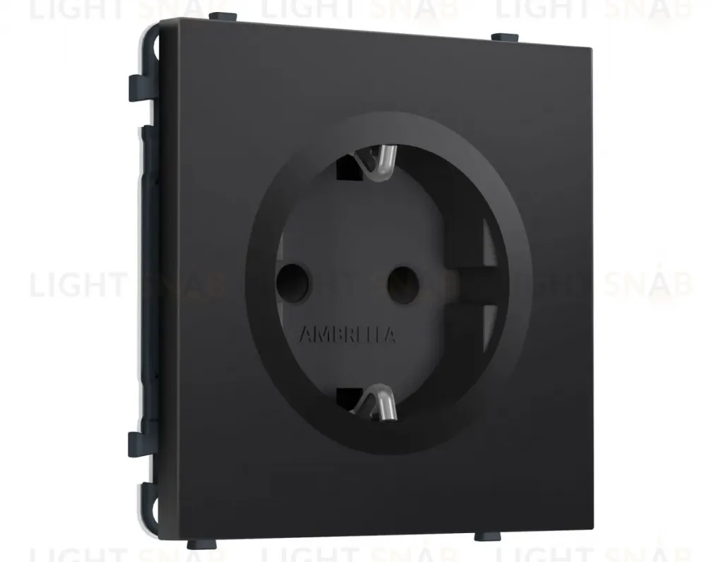 Комплект механизма электрической розетки SIGMA Черный матовый 50Hz 2P+E с/з с/ш 16A-250V QUANT PRO Ambrella Volt MS807010 (SP8070, PR141) MS807010