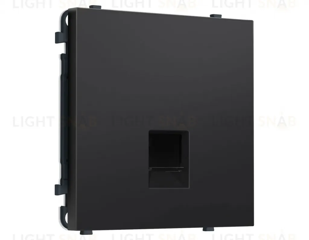 Комплект механизма телефонной розетки SIGMA Черный матовый RJ-11 Ambrella Volt MS812030 (SP8120, PR190) MS812030