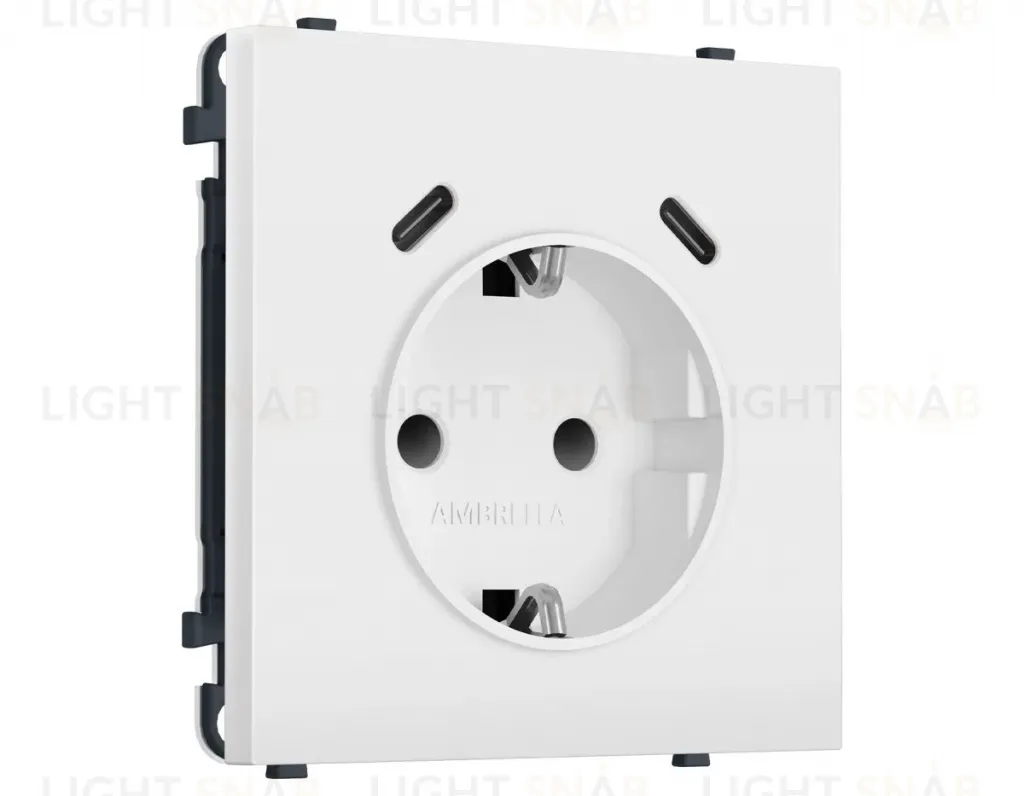 Комплект механизма электрической розетки SIGMA Белый мягкое касание 2USB С+C 20W Ambrella Volt MS830510 (SP8305, PR165) MS830510