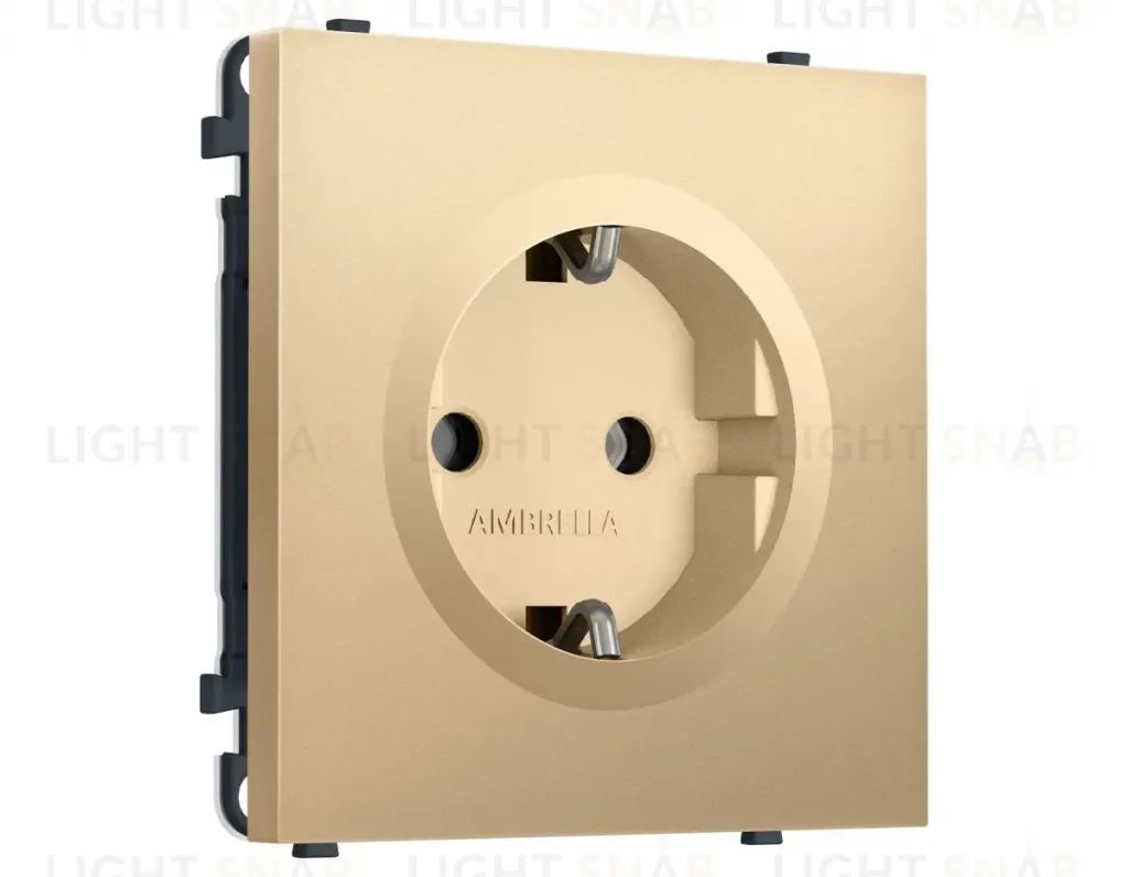 Комплект механизма электрической розетки SIGMA Золото Мягкое касание 50Hz 2P+E с/з 16A-250V QUANT PRO Ambrella Volt MS886010 (SP8860, PR141) MS886010