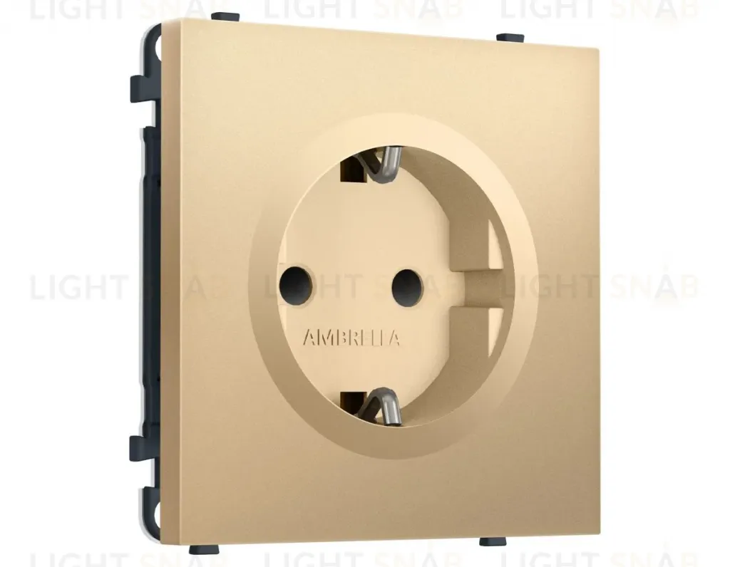 Комплект механизма электрической розетки SIGMA Золото Мягкое касание 50Hz 2P+E с/з с/ш 16A-250V QUANT PRO Ambrella Volt MS887010 (SP8870, PR141) MS887010