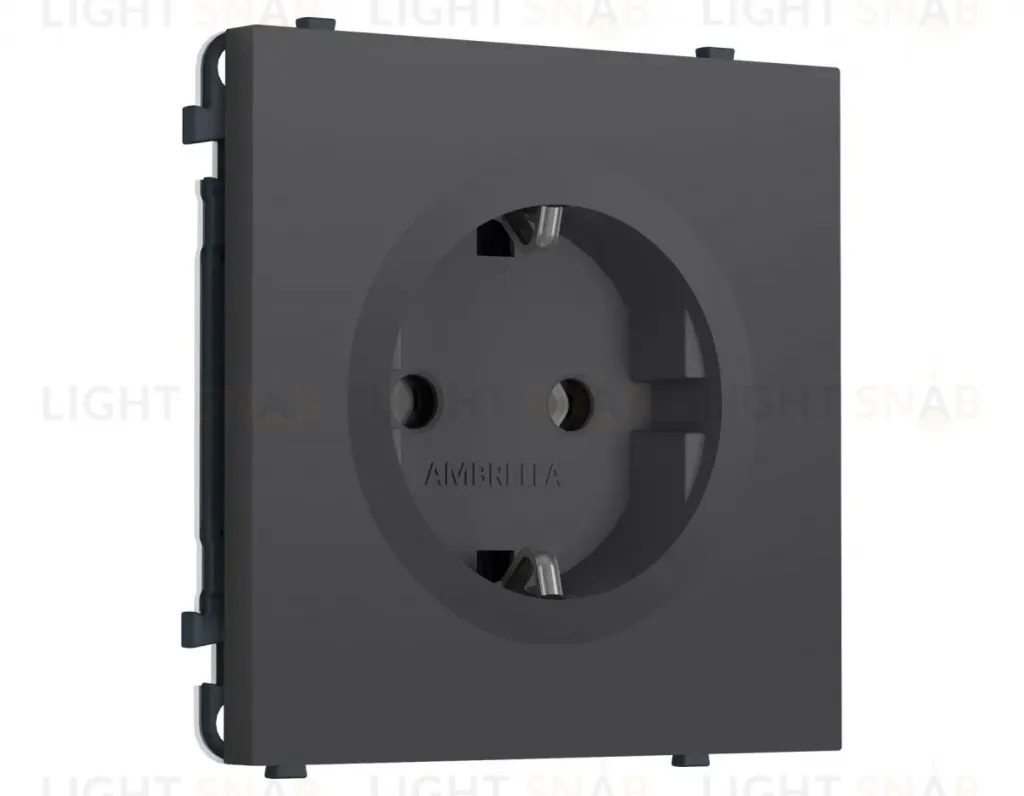 Комплект механизма электрической розетки SIGMA Графит Мягкое касание 50Hz 2P+E с/з 16A-250V QUANT PRO Ambrella Volt MS906010 (SP9060, PR141) MS906010