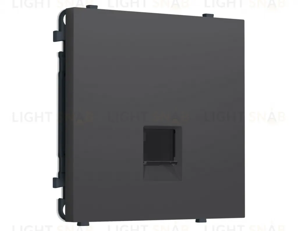 Комплект механизма телефонной розетки SIGMA Графит Мягкое касание RJ-11 Ambrella Volt MS912030 (SP9120, PR190) MS912030