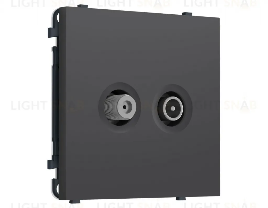 Комплект механизма розетки TV оконечной + SAT SIGMA Графит Мягкое касание 5-862MHz 3.5dB/950-2150MHz 3.8dB QUANT PRO Ambrella Volt MS913310 (SP9133, PR217) MS913310