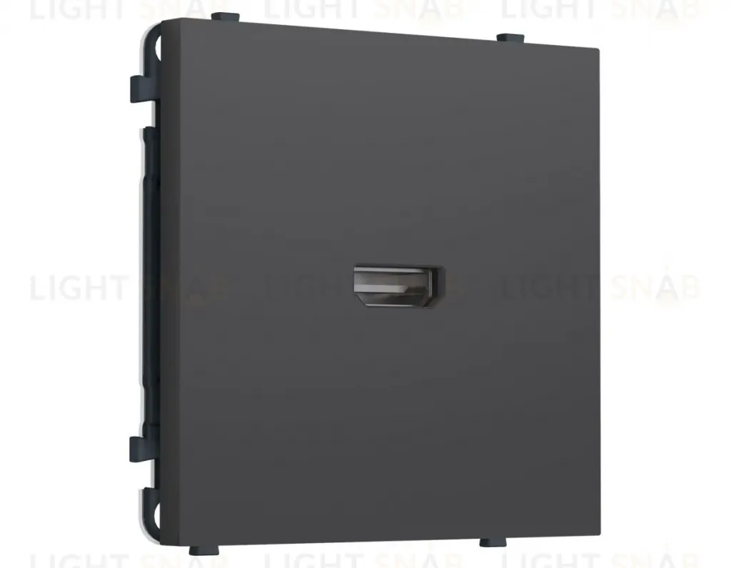 Комплект механизма розетки HDMI 2.1 SIGMA Графит Мягкое касание 30V/900MS 4K-120HZ 8K-60Hz QUANT PRO Ambrella Volt MS914030 (SP9140, PR223) MS914030
