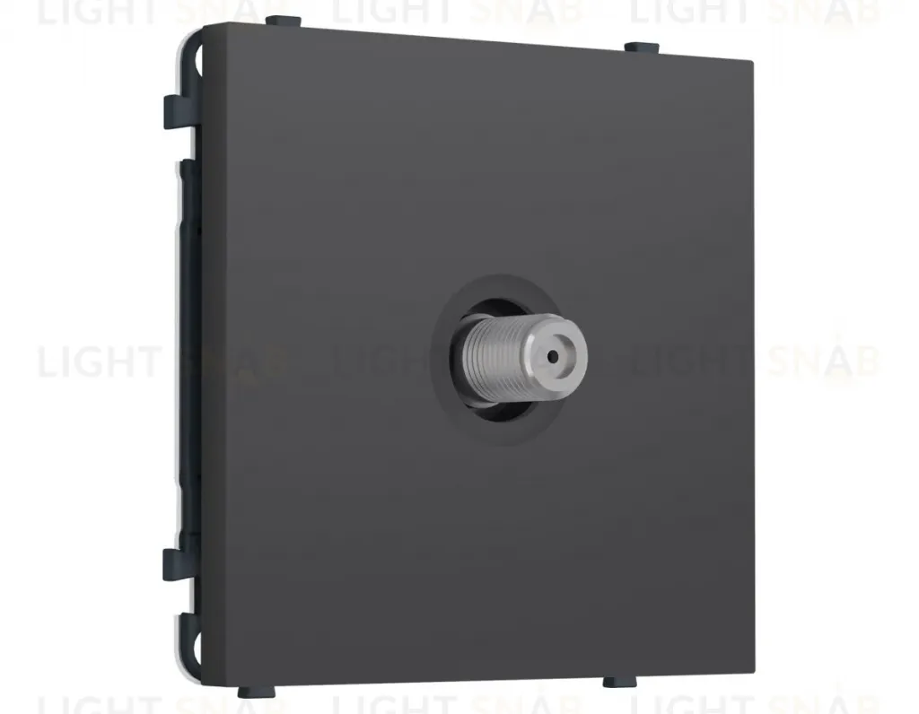 Комплект механизма TV розетки SAT SIGMA Графит Мягкое касание 5-2400MHz 3.5dB QUANT PRO Ambrella Volt MS913050 (SP9130, PR215) MS913050
