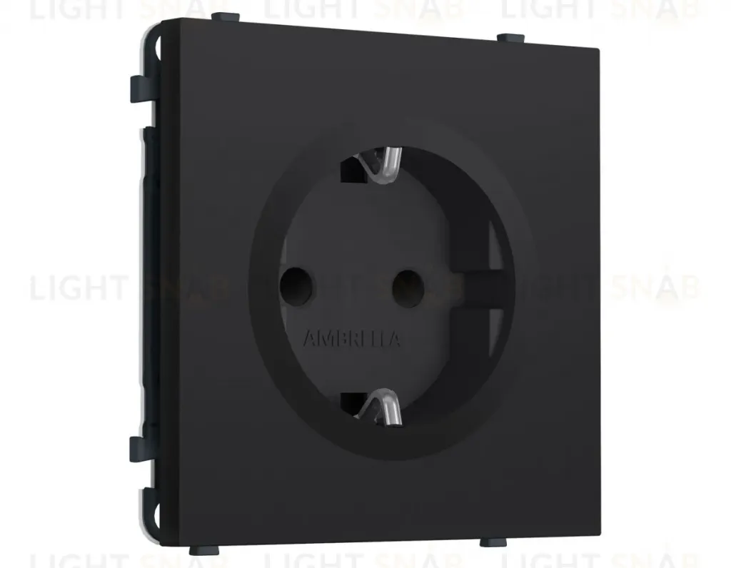 Комплект механизма электрической розетки SIGMA Черный Мягкое касание 50Hz 2P+E с/з с/ш 16A-250V QUANT PRO Ambrella Volt MS987010 (SP9870, PR141) MS987010