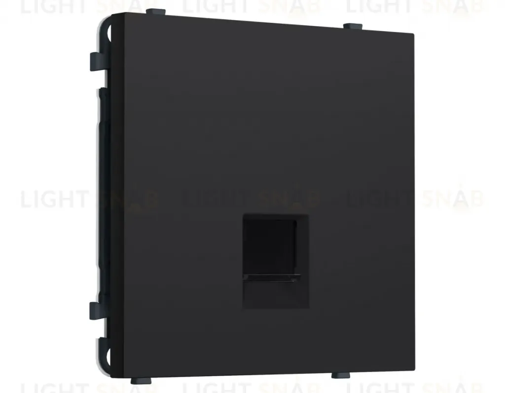 Комплект механизма телефонной розетки SIGMA Черный Мягкое касание RJ-11 Ambrella Volt MS992030 (SP9920, PR190) MS992030