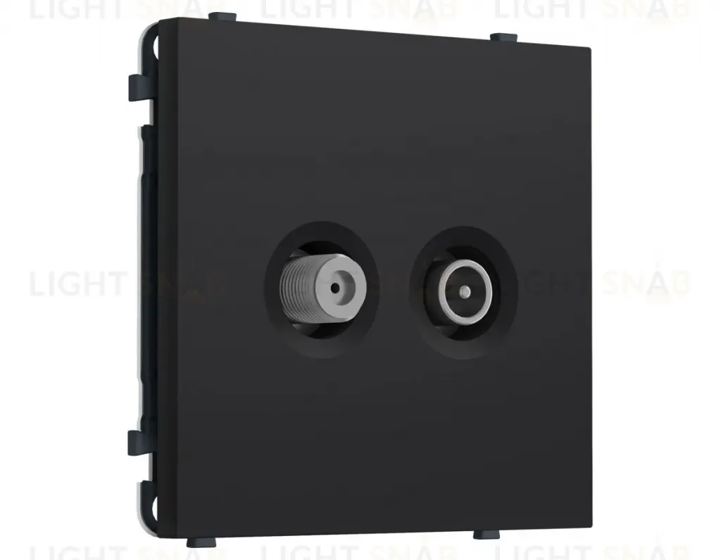 Комплект механизма розетки TV оконечной + SAT SIGMA Черный Мягкое касание 5-862MHz 3.5dB/950-2150MHz 3.8dB QUANT PRO Ambrella Volt MS993310 (SP9933, PR217) MS993310
