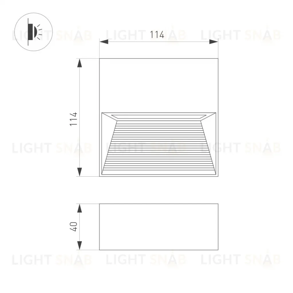 Светильник для ступеней Arlight LGD-RIBONIK-S114x114-5W Warm3000 (Черный, 50 deg, 230V) (IP65 Металл) 056713 056713