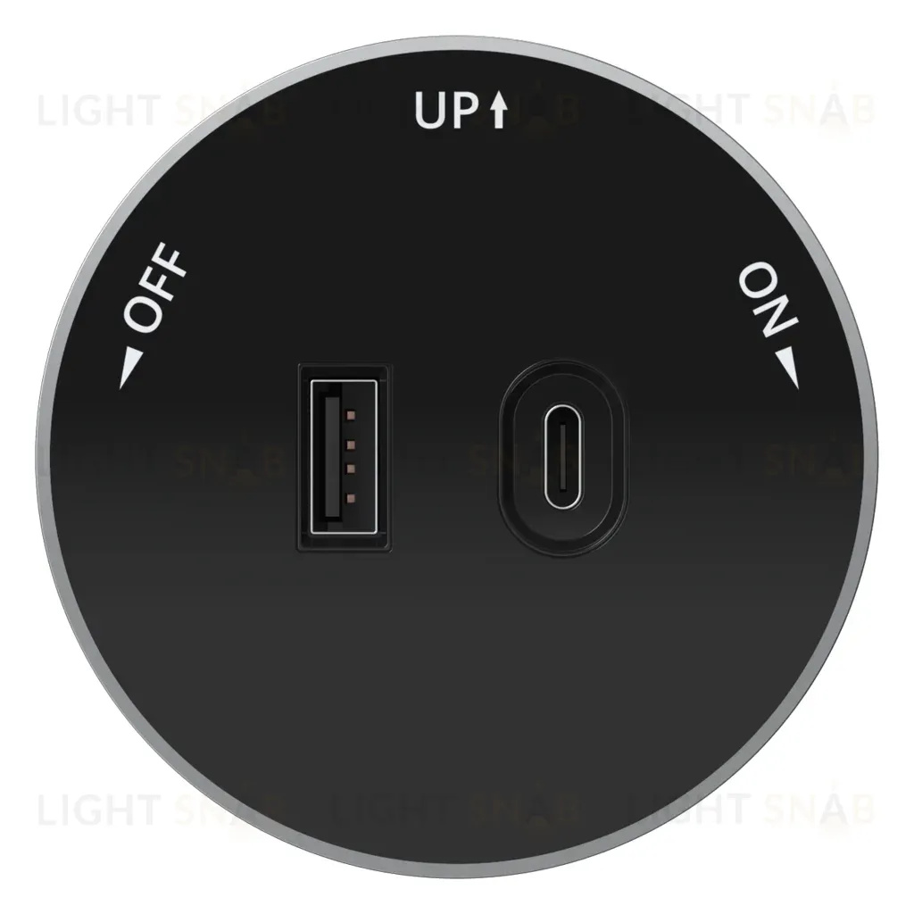 Розетка 2хUSB (тип А+С) 18Вт, 5В/3А Systeme Electric MultiTrack Антрацит MTK13003B MTK13003B