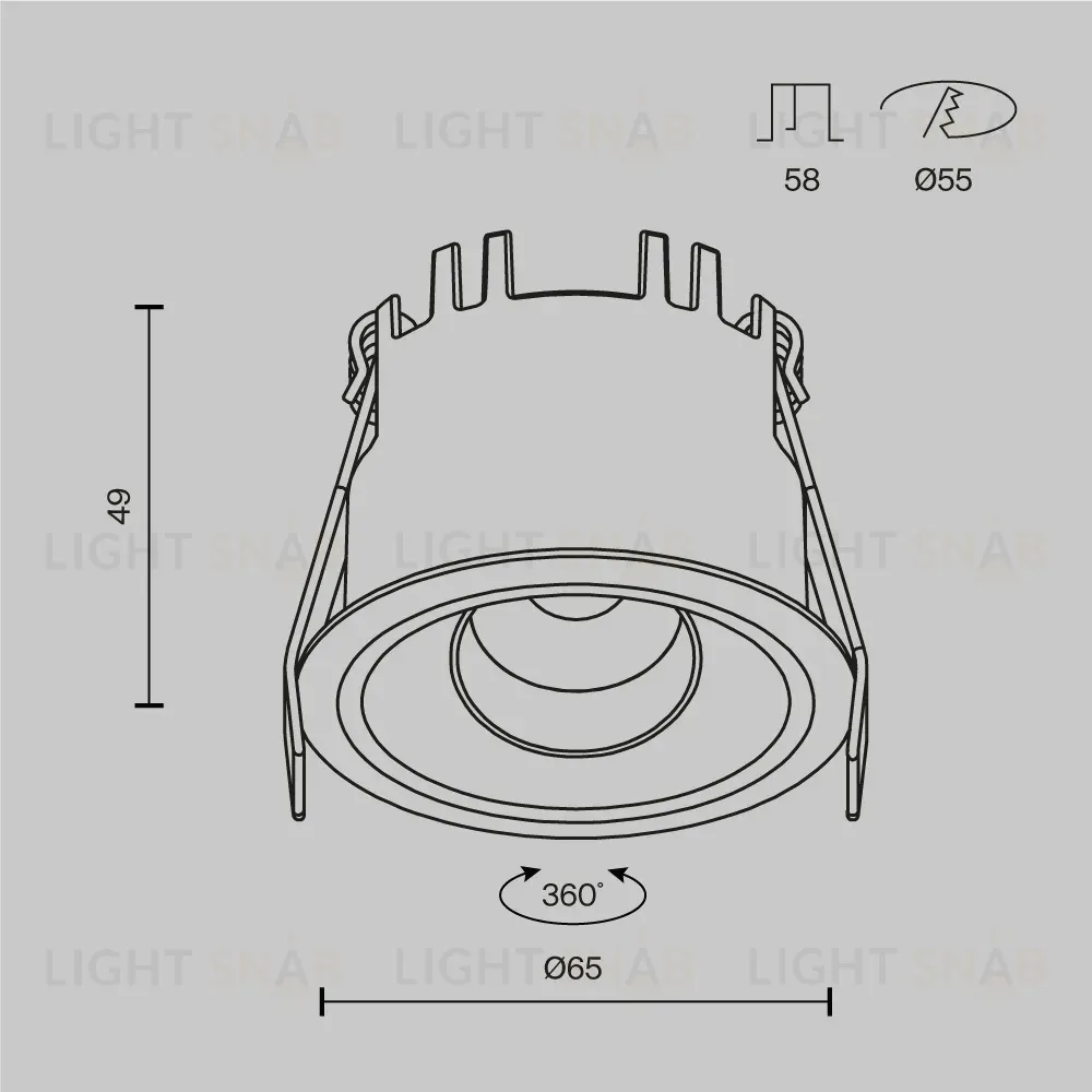 Встраиваемый светильник Maytoni Technical Dip T DL128-10W4K-B DL128-10W4K-B