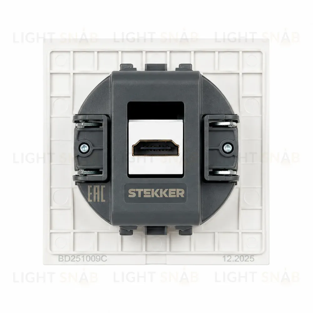 Розетка HDMI 2.0 Type A Stekker Мия RST00-3118-01 белая магнолия 50827 50827
