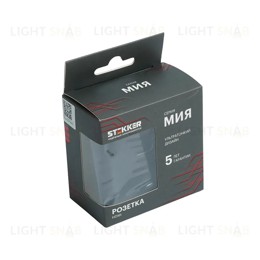 Розетка HDMI 2.0 Type A Stekker Мия RST00-3118-05 черный бархат 50828 50828