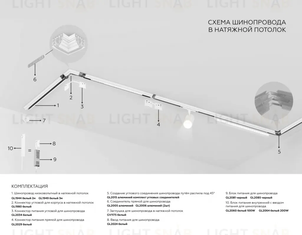 Коннектор угловой Ambrella Light Magnetic GL1944 GL1944