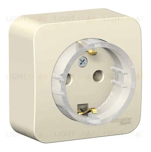Розетка с/з без шторок,(тонкая) 16А, 250В изолир. Пластина Systeme Electric Blanca наруж Молочная BLNRA110112 BLNRA110112