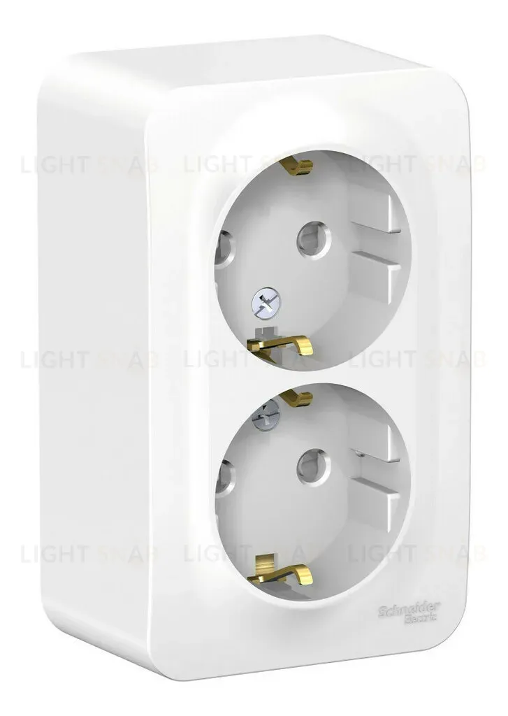 Розетка 2-ая с/з со шторками 16А, 250В, изолир. Пластина Systeme Electric Blanca наруж Бел BLNRA011211 BLNRA011211