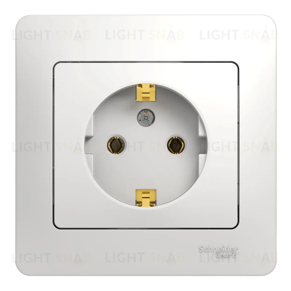 Розетка с/з (в сборе с рамкой) Systeme Electric Glossa Бел GSL000142 GSL000142