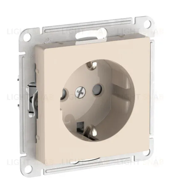 Розетка с заземлением со шторками, 16А, мех., быстрозажим. клем. Systeme Electric AtlasDesign Бежевый ATN000245S ATN000245S