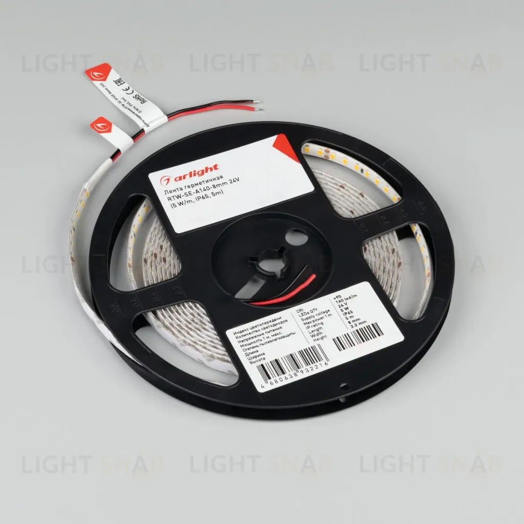 Светодиодная лента герметичная Arlight ULW-SE-A140-8mm 24V Day4000 (5 W/m, IP65, 5m) 057515(1) 057515(1)