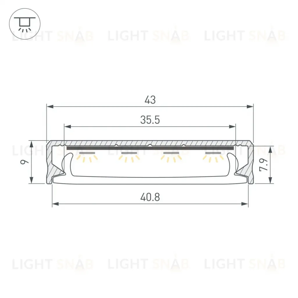 Профиль Arlight SL-LINE-4009-2000 ANOD (Алюминий) 063908 063908