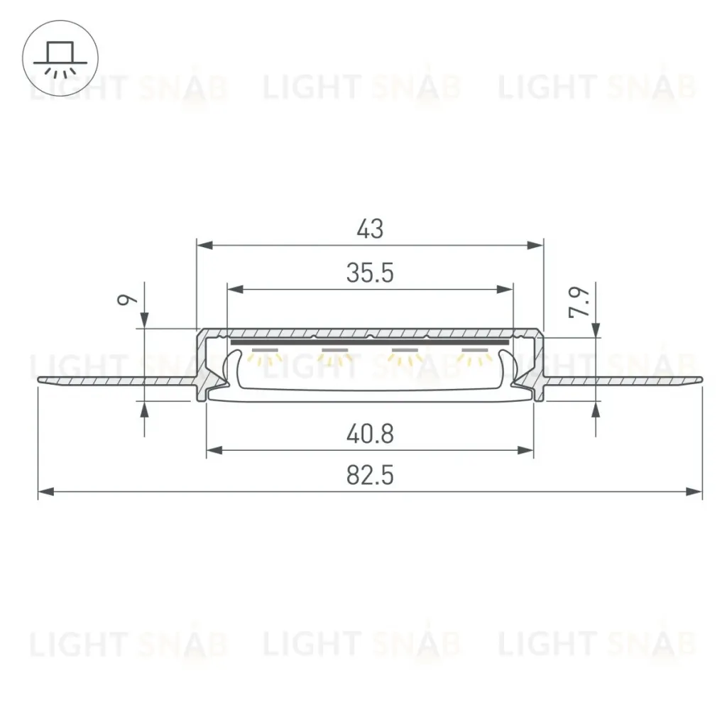 Профиль Arlight SL-LINIA40-FANTOM-2000 ANOD (Алюминий) 063907 063907