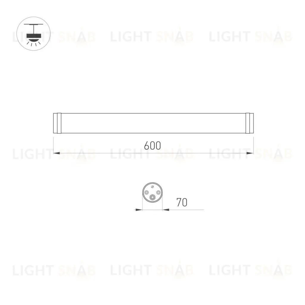 Накладной светильник Arlight ALT-TUBU-L600-18W Day5000 (WH, 140x110 deg, 230V) (IP66 Пластик) 059636 059636