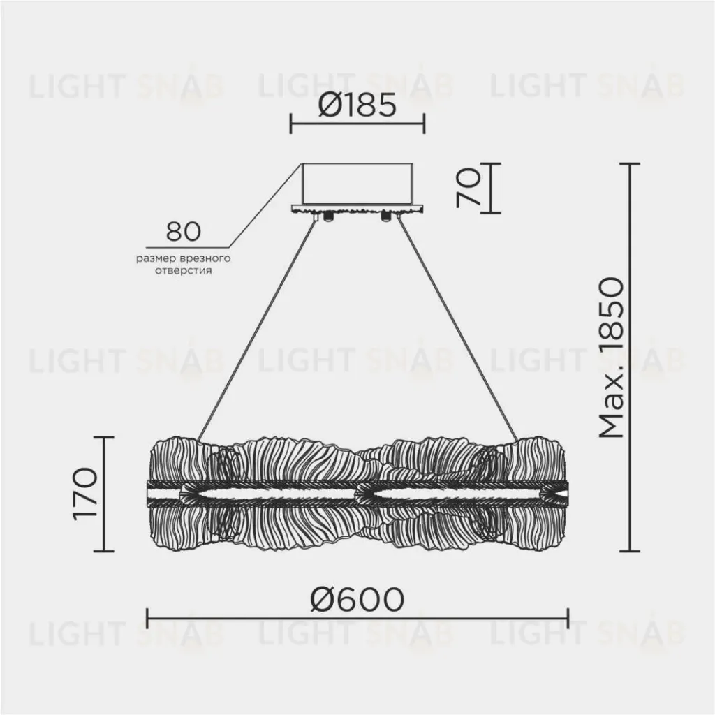 Подвесная люстра Modelux ML.6068.600 CP ML.6068.600 CP
