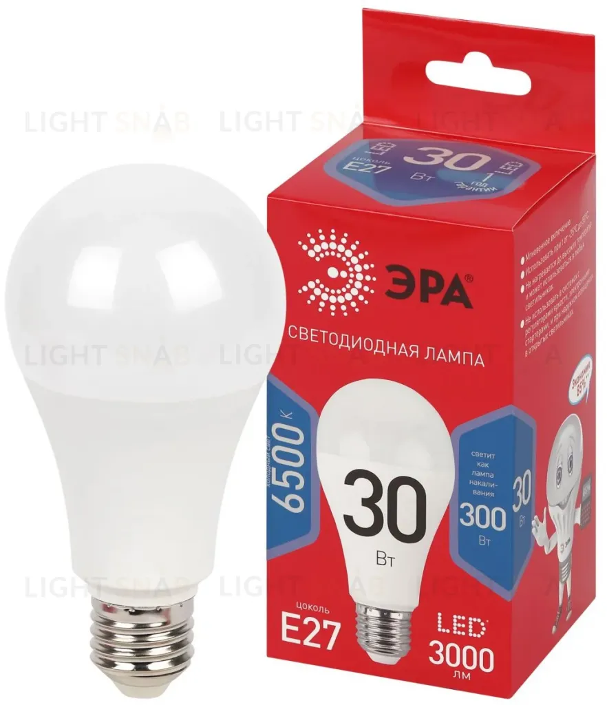Лампа светодиодная Эра RED LINE LED A70-30W-865-E27 R 30Вт груша Б0069972 Б0069972