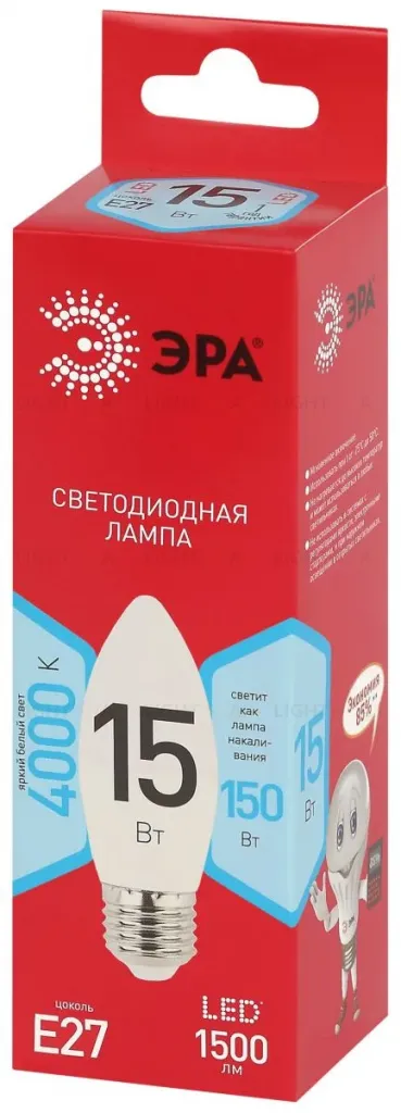 Лампа светодиодная Эра RED LINE LED B35-15W-840-E27 R 15Вт свеча Б0070090 Б0070090