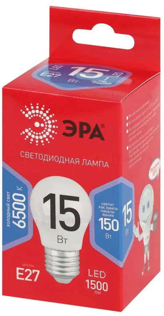 Лампа светодиодная Эра RED LINE LED P45-15W-865-E27 R 15Вт шар Б0070104 Б0070104