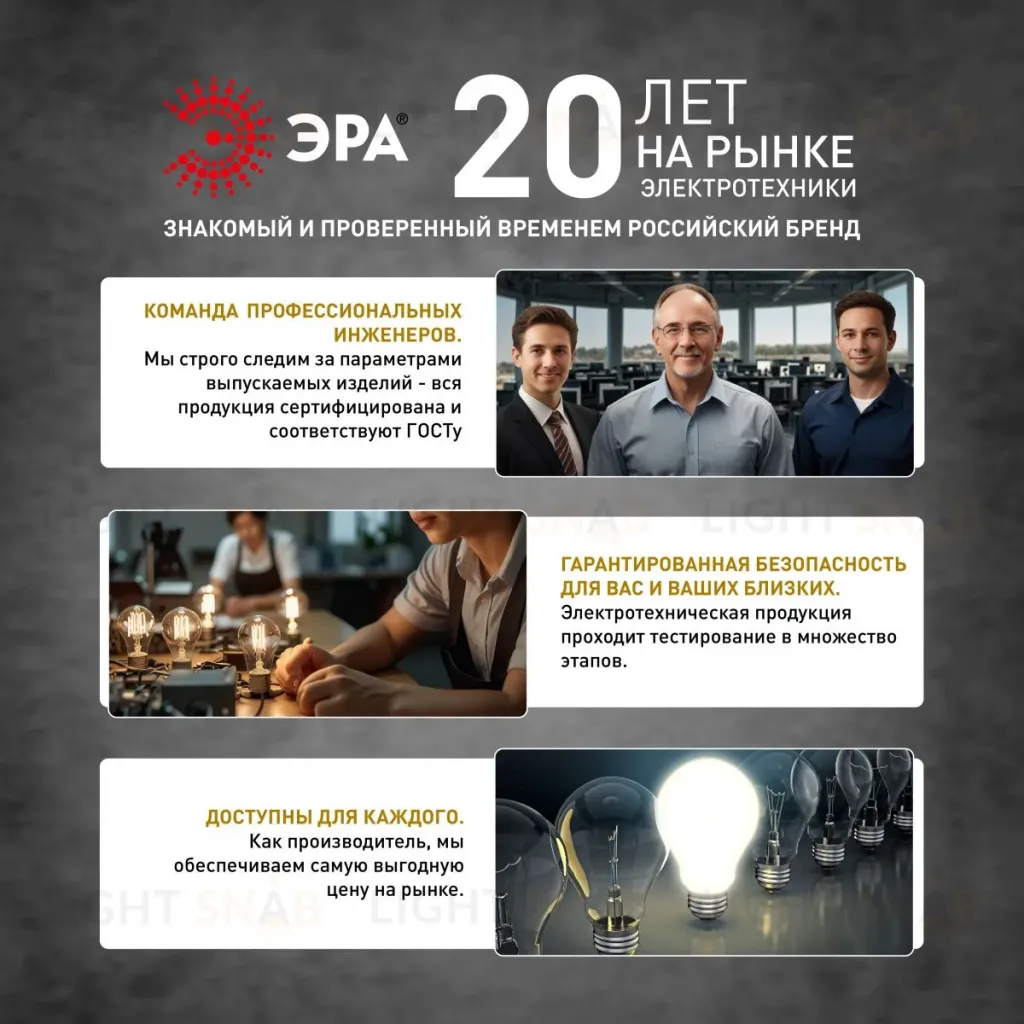 Лампа светодиодная филаментная Эра F-LED ST64-7W-824-E27 smoky 7Вт дымчатая Б0071205 Б0071205