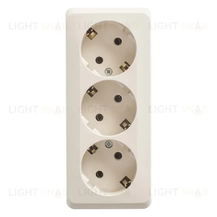 Розетка 3-ая с/з без шторок 16А 250B Systeme Electric Этюд наруж Крем PA16-011K PA16-011K