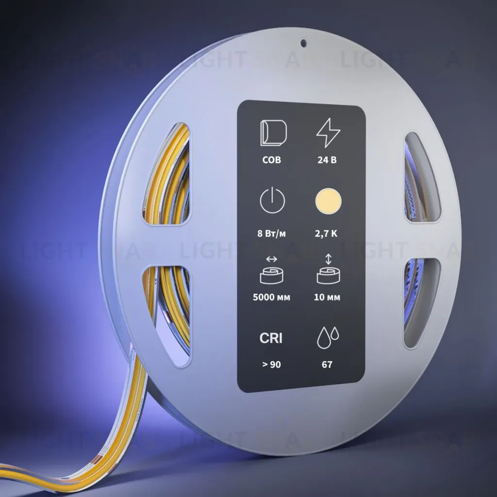 Светодиодная лента Maytoni Led Strip 24В COB 8Вт/м 2700К 5м IP 67 201300 201300