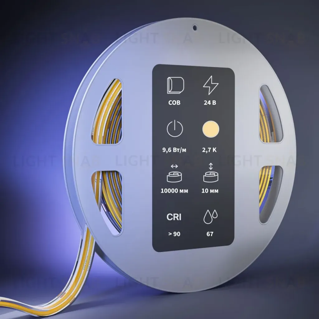 Светодиодная лента Maytoni Led Strip 24В COB 9,6Вт/м 2700К 10м IP 67 201306 201306