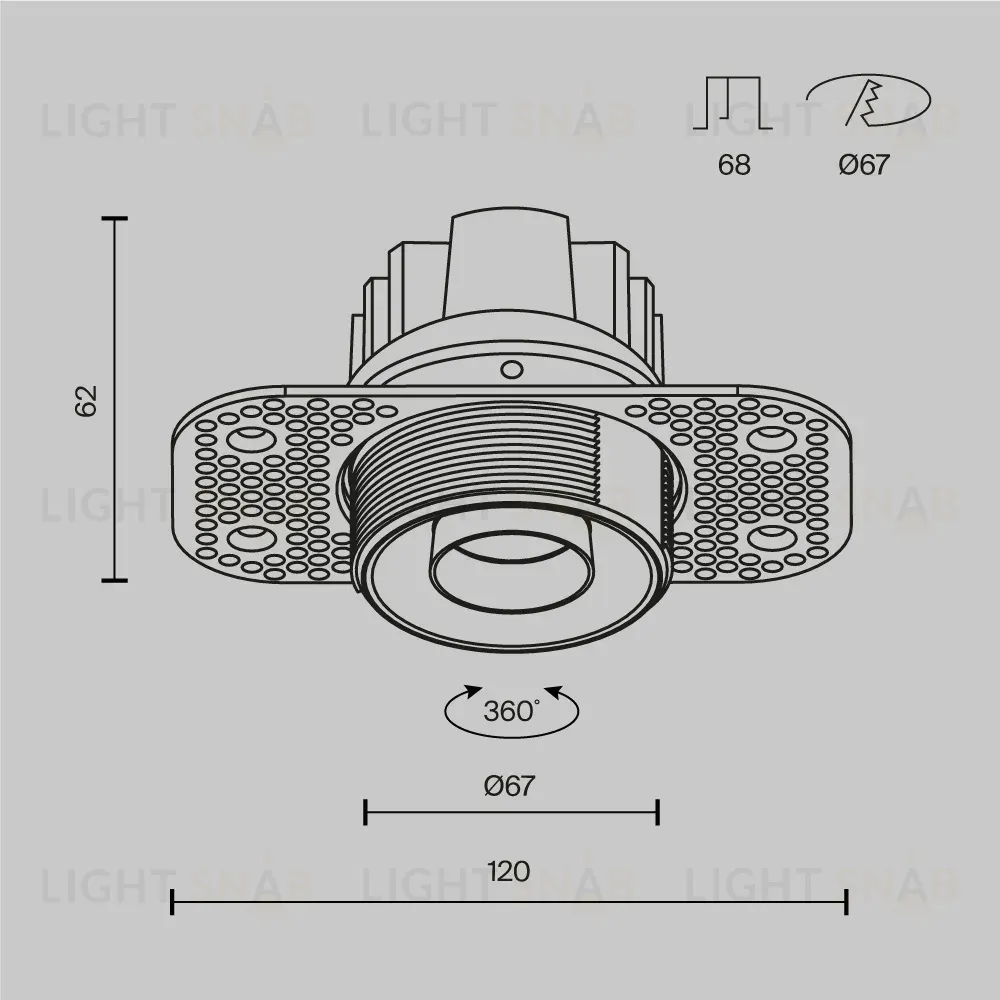 Встраиваемый светильник Maytoni Technical Dip T DL128-10W4K-TRS-B DL128-10W4K-TRS-B