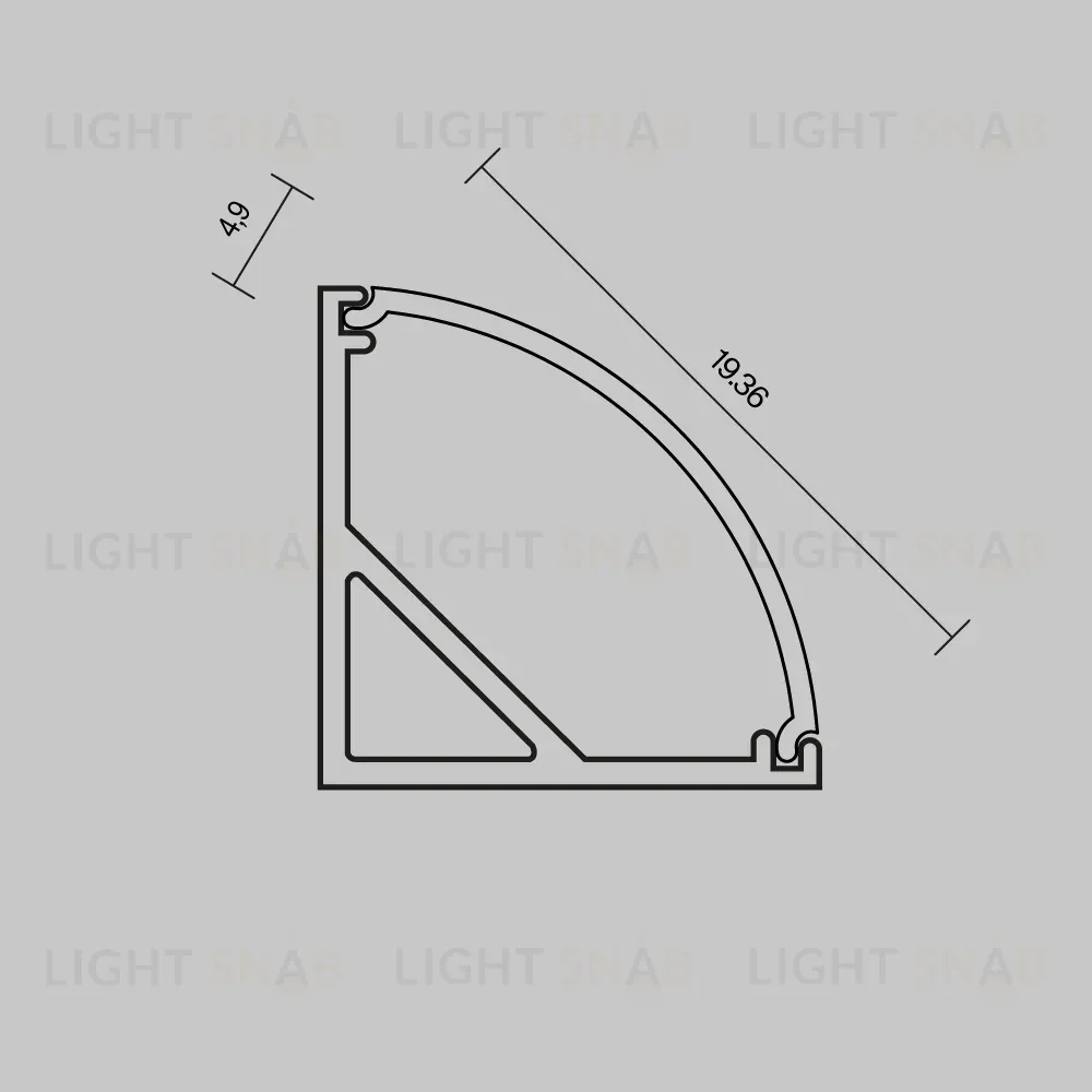 Рассеиватель для профиля (Дуга, Белый, 2 м) Maytoni Led Strip  ALM-1616R-O-DF-2M 642025