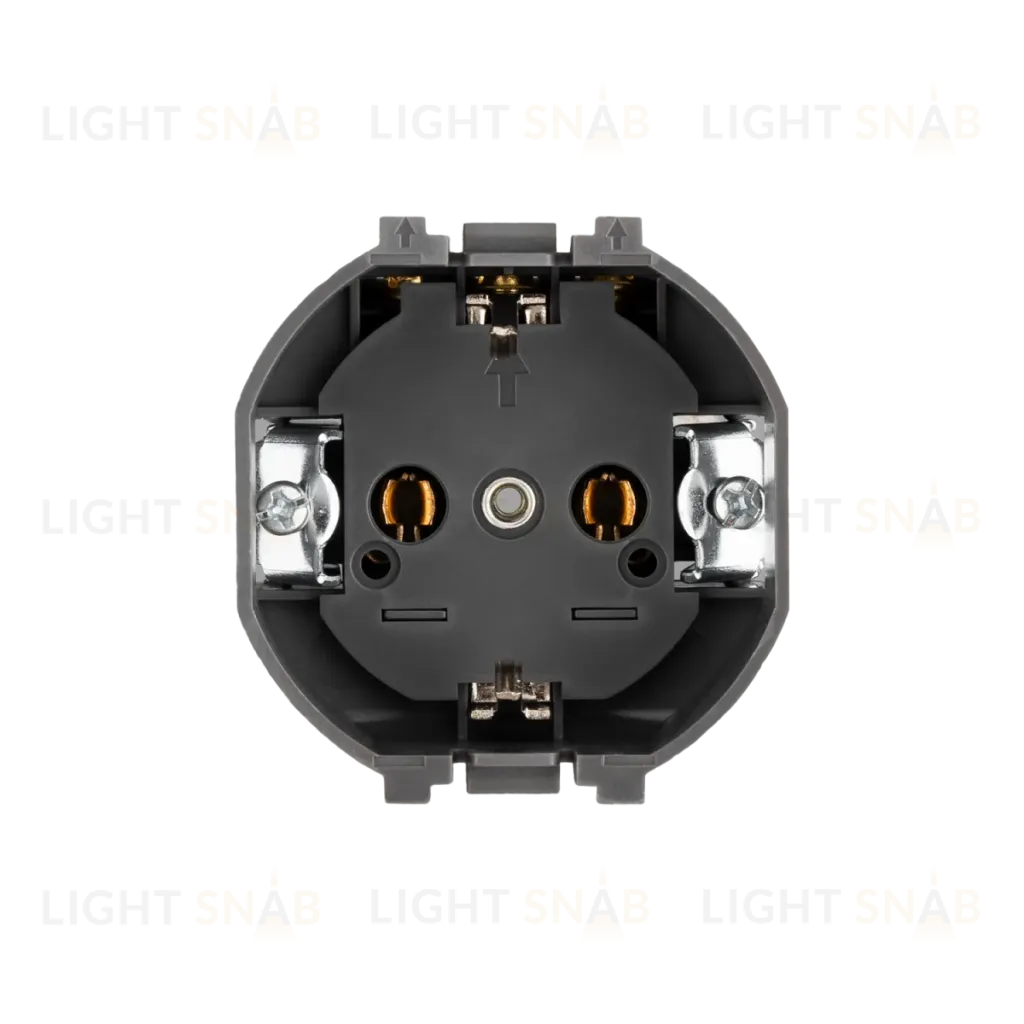 Розетка SETE 1-ая с/з с/у, со шторками 16А антрацит IP20/IP44 KRANZ KR-79-0701-4 KR-79-0701-4