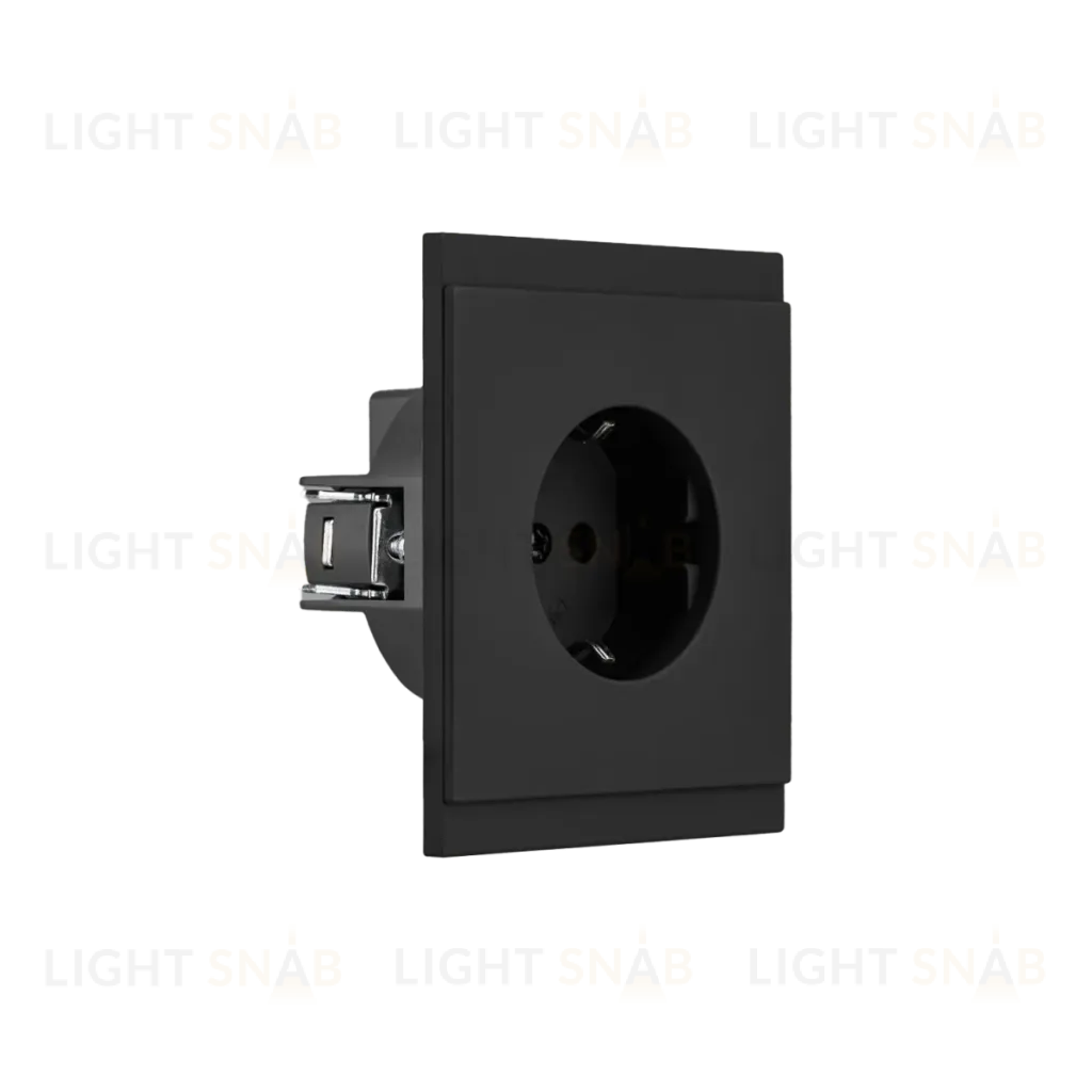 Розетка SETE 1-ая с/з с/у, со шторками 16А антрацит IP20/IP44 KRANZ KR-79-0701-4 KR-79-0701-4