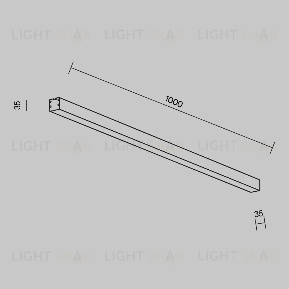 Линейный накладной светильник Maytoni Technical 4000K 35x35 (Черный, 1 м) LL311012 LL311012