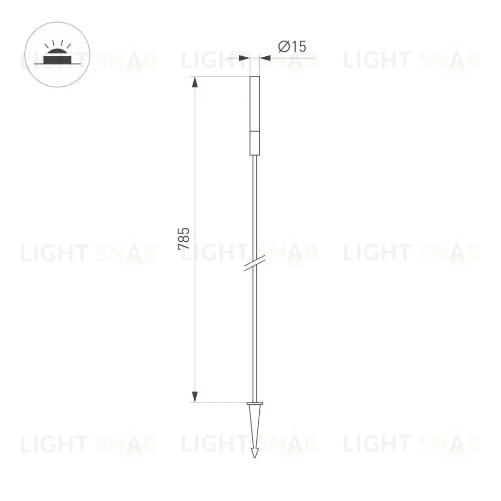 Ландшафтный светильник Arlight KT-CATALI-BOLL-H785-0.5W Warm3000 (BK, 160 deg, 24V) 050682 050682