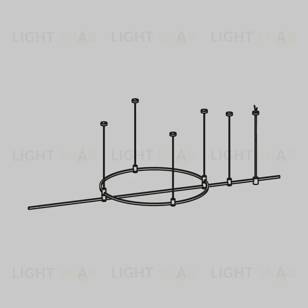Основание круглое+прямое  на тросовых подвесах Hang для трековых светильников Maytoni Technical Flarity TFC-Flar-H05-PT TFC-Flar-H05-PT
